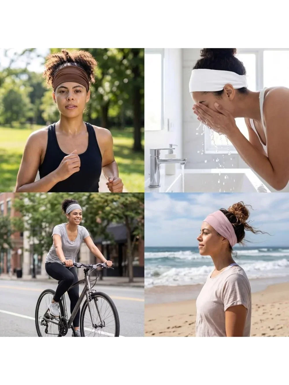 Women's Stretch 6 Pack Wide Headband Turban Athletic Hairband Accessories